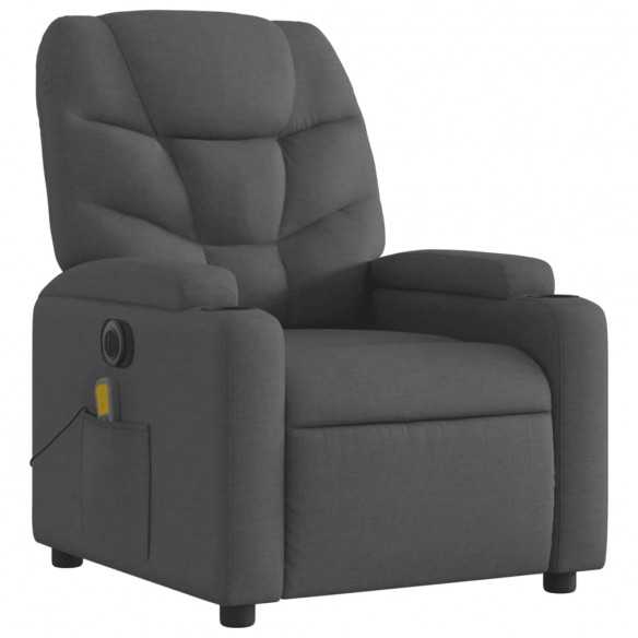 Fauteuil inclinable de massage électrique gris foncé tissu Fauteuil inclinable de massage électrique gris foncé tissu