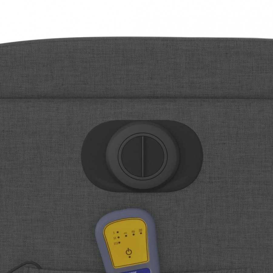 Fauteuil inclinable de massage électrique gris foncé tissu