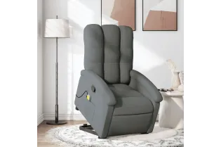 Fauteuil de massage inclinable Gris foncé Tissu