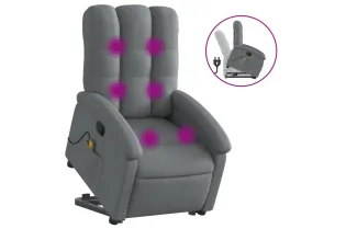 Fauteuil de massage inclinable Gris foncé Tissu 2