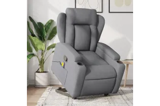 Fauteuil de massage inclinable Gris clair Tissu