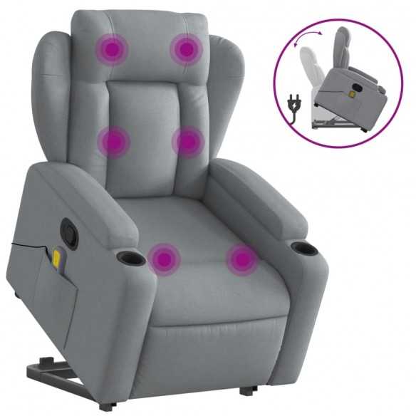 Fauteuil de massage inclinable Gris clair Tissu Fauteuil de massage inclinable Gris clair Tissu