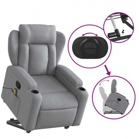 Fauteuil de massage inclinable Gris clair Tissu Fauteuil de massage inclinable Gris clair Tissu
