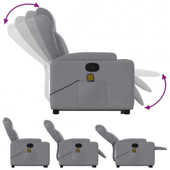 Fauteuil de massage inclinable Gris clair Tissu Fauteuil de massage inclinable Gris clair Tissu