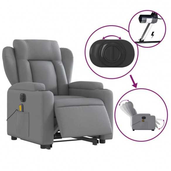 Fauteuil inclinable de massage électrique Gris clair Tissu Fauteuil inclinable de massage électrique Gris clair Tissu