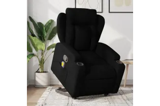 Fauteuil de massage inclinable Noir Tissu