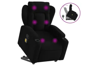 Fauteuil de massage inclinable Noir Tissu 2