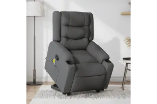 Fauteuil de massage inclinable Gris foncé Tissu