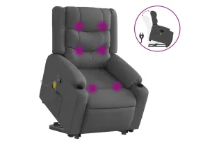Fauteuil de massage inclinable Gris foncé Tissu 2