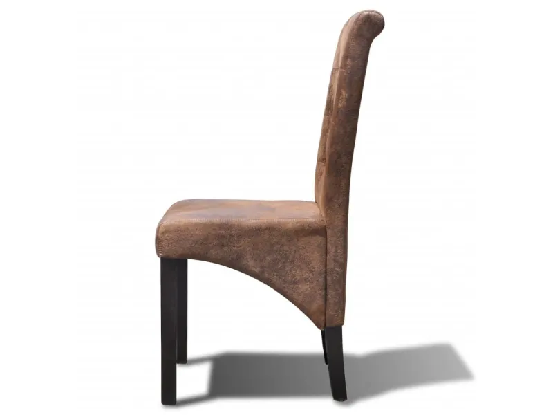 Chaises à manger lot de 2 marron similicuir