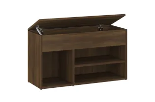 Banc à chaussures Chêne marron 80x30x45 cm Bois d'ingénierie 2