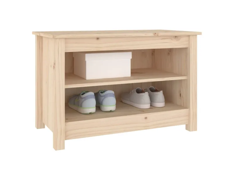 Banc à chaussures 70x38x45,5 cm Bois de pin massif