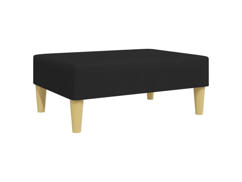 Canapé-lit à 2 places avec repose-pied noir tissu