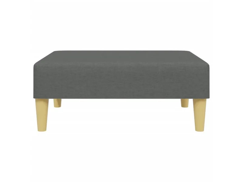 Canapé-lit à 2 places avec repose-pied gris foncé tissu