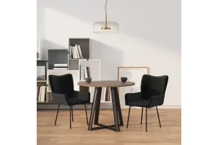 Chaises à manger lot de 2 Noir Velours