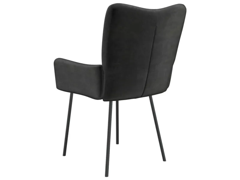 Chaises à manger lot de 2 Noir Velours