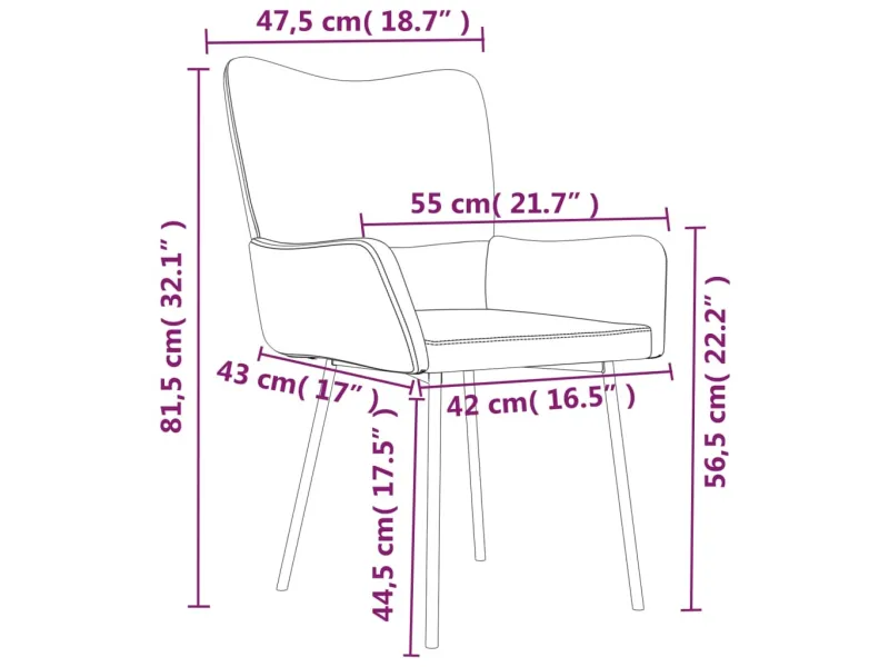 Chaises à manger lot de 2 Noir Velours