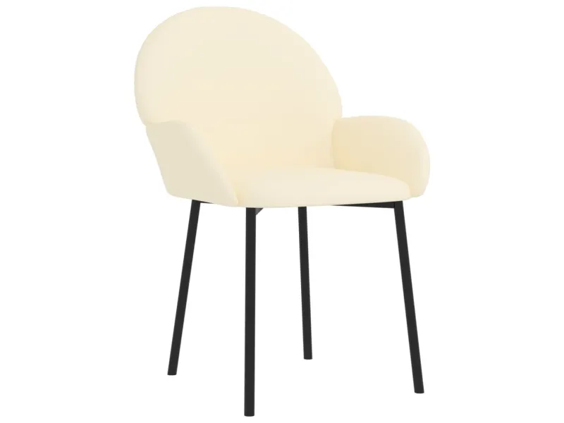 Chaises à manger lot de 2 crème similicuir