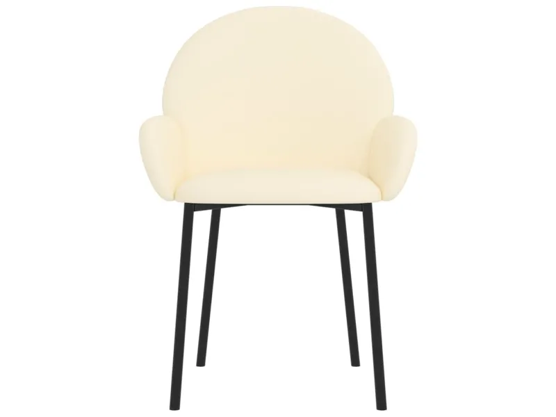 Chaises à manger lot de 2 crème similicuir