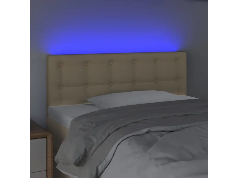 Tête de lit à LED Crème 90x5x78/88 cm Tissu
