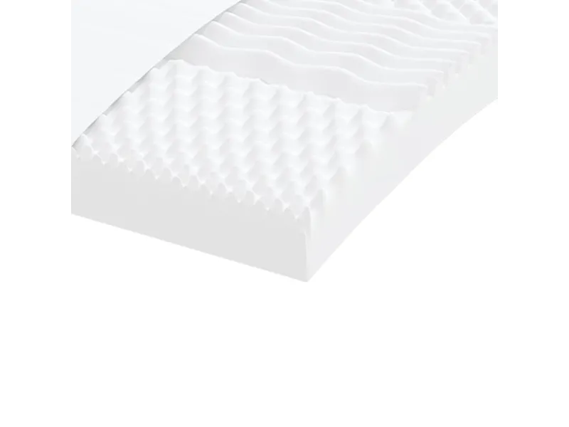 Matelas en mousse blanc 140x190 cm 7 zones dureté 20 ILD