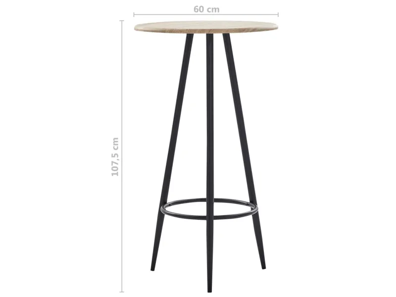 Table de bar Chêne 60 x 107,5 cm MDF