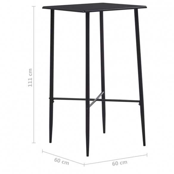 Table de bar Noir 60x60x111 cm MDF