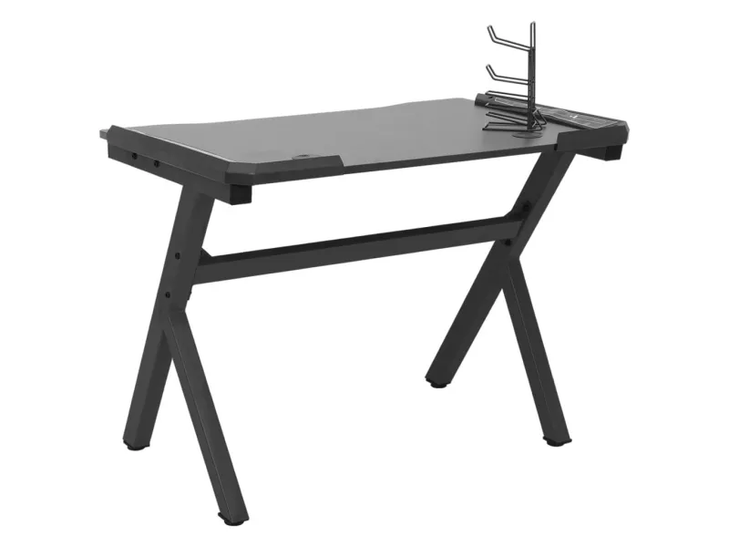 Bureau de jeu à LED en forme de Y noir 90x60x75 cm