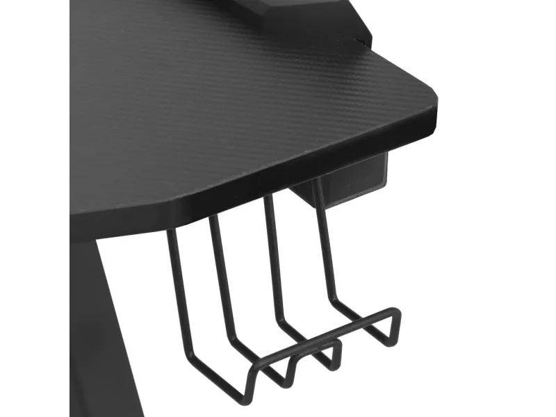 Bureau de jeu à LED en forme de Y noir 90x60x75 cm