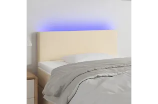 Tête de lit à LED Crème 90x5x78/88 cm Tissu