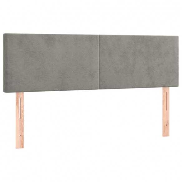 cadre de lit avec matelas LED Gris clair 140x200 cm