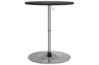 Table de bar noir 60x60x90 cm bois d'ingénierie et acier chromé 2