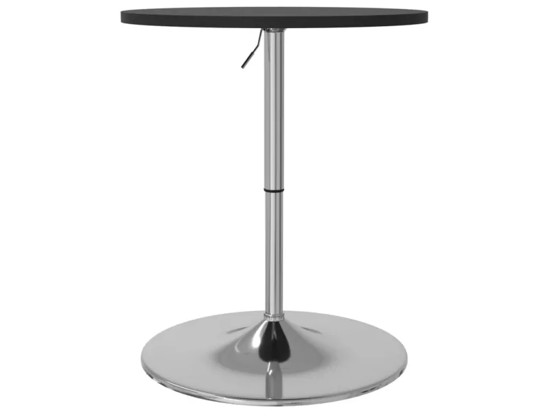 Table de bar noir 60x60x90 cm bois d'ingénierie et acier chromé