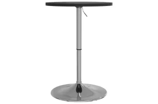 Table de bar noir 50x50x90 cm bois d'ingénierie et acier chromé 2