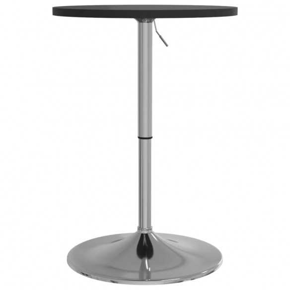 Table de bar noir 50x50x90 cm bois d'ingénierie et acier chromé