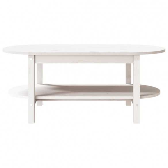 Table basse Blanc 110x55x45 cm Bois massif de pin