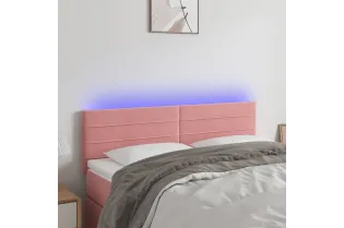 Tête de lit à LED Rose 144x5x78/88 cm Velours