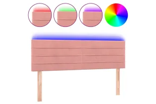 Tête de lit à LED Rose 144x5x78/88 cm Velours 2