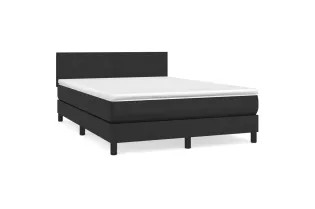 cadre de lit avec matelas Noir 140x200 cm Similicuir 2