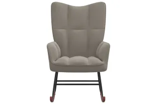 Chaise à bascule Gris clair Velours 2