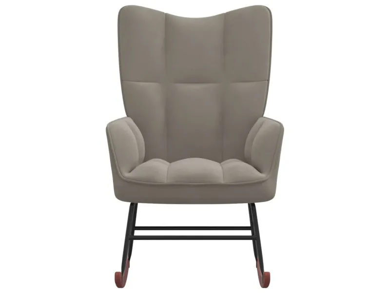 Chaise à bascule Gris clair Velours
