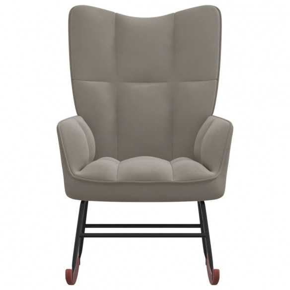 Chaise à bascule Gris clair Velours