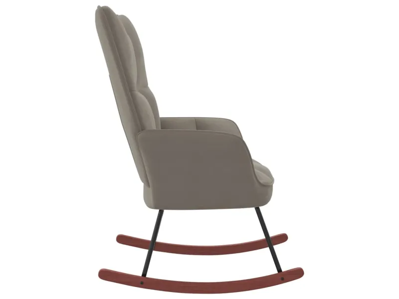 Chaise à bascule Gris clair Velours