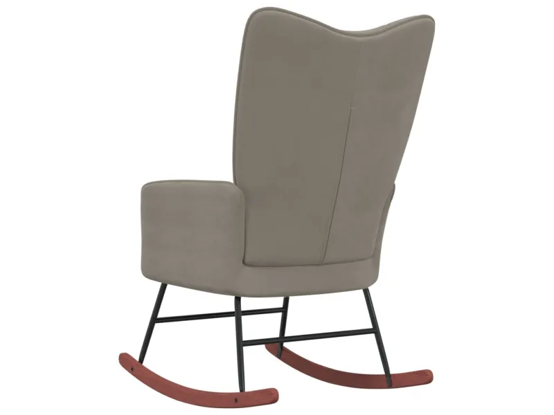 Chaise à bascule Gris clair Velours