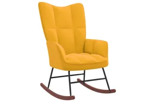 Chaise à bascule Jaune moutarde Velours