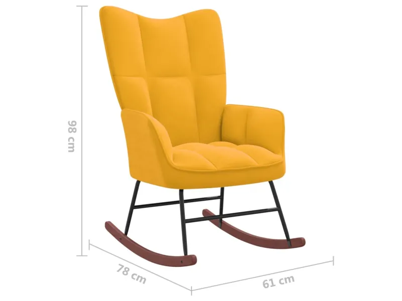 Chaise à bascule Jaune moutarde Velours