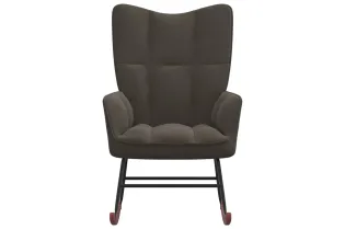 Chaise à bascule Gris foncé Velours 2