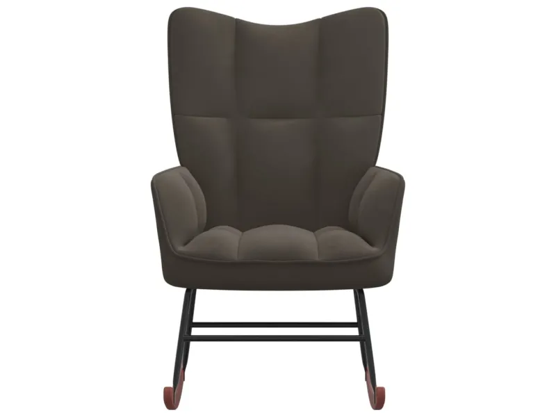 Chaise à bascule Gris foncé Velours