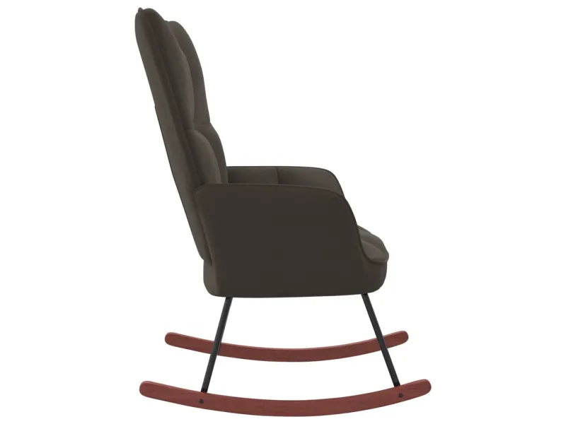 Chaise à bascule Gris foncé Velours