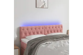 Tête de lit à LED Rose 144x7x78/88 cm Velours